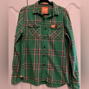 Superdry Green Plaid Casual Button Down Shirt